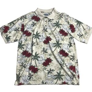 Windham Pointe Christmas Polo Shirt Mens XLT Palm Tree Poinsettia Holiday